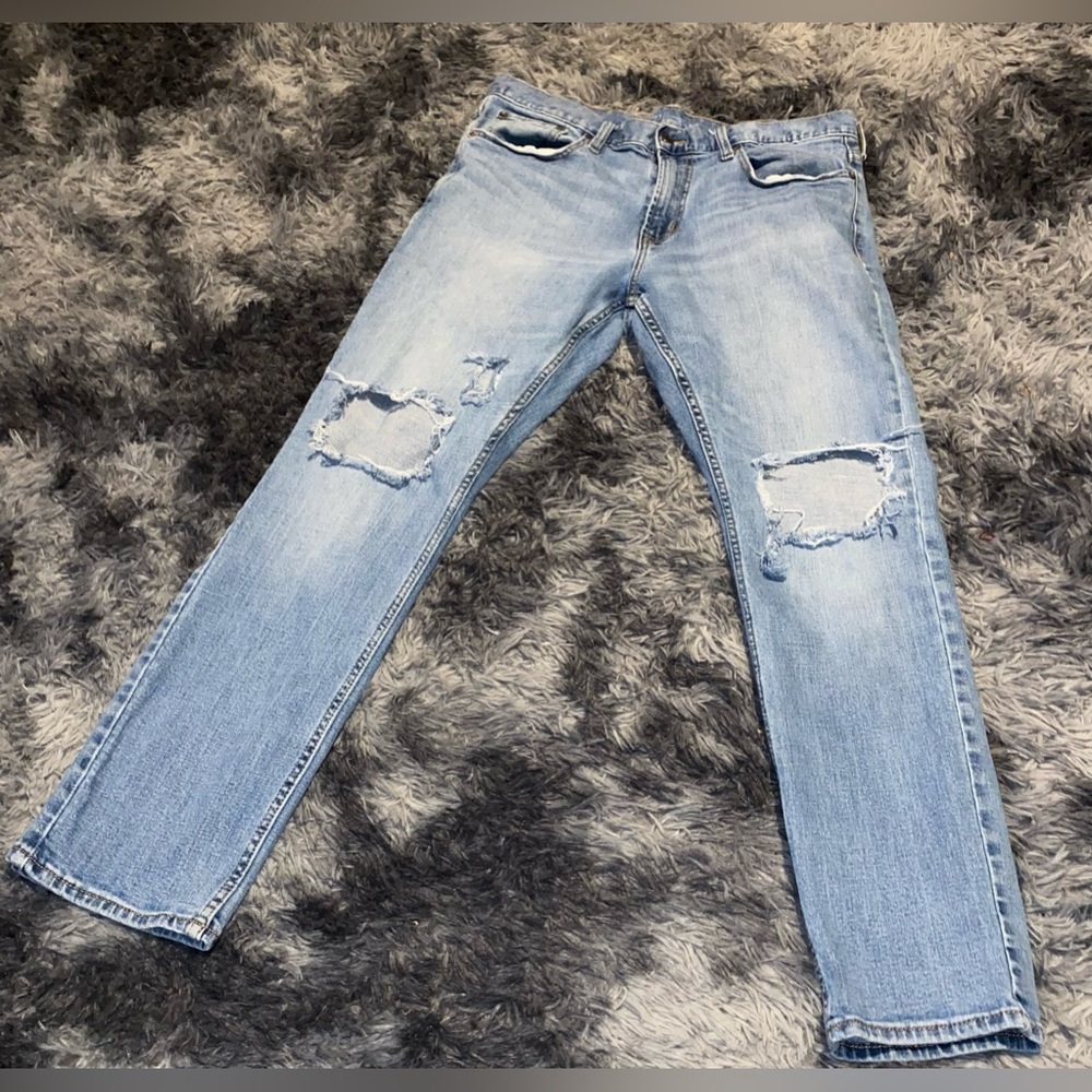 Old Navy Slim Light Wash Distressed Jeans 36/32